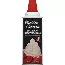 22% Real Whip Cream in Aerosol Cans