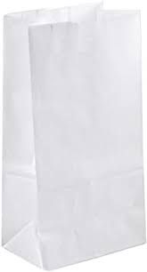 6 lb. White Paper Bag