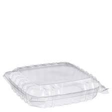 8 1/4” Hinged Clear Plastic Carry-Out Container